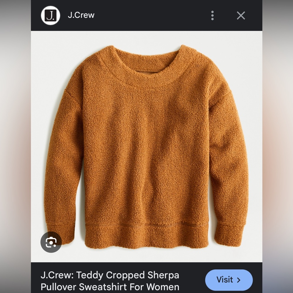 Jcrew Cropped Sherpa pullover size small - Picture 7 of 7